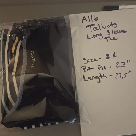 Talbots Womens Long Sleeve Multicolor Striped Top Size 2X - Picture 6 of 7